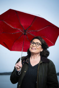 Marjo Heiskanen tammikuun 2020 sateessa.
