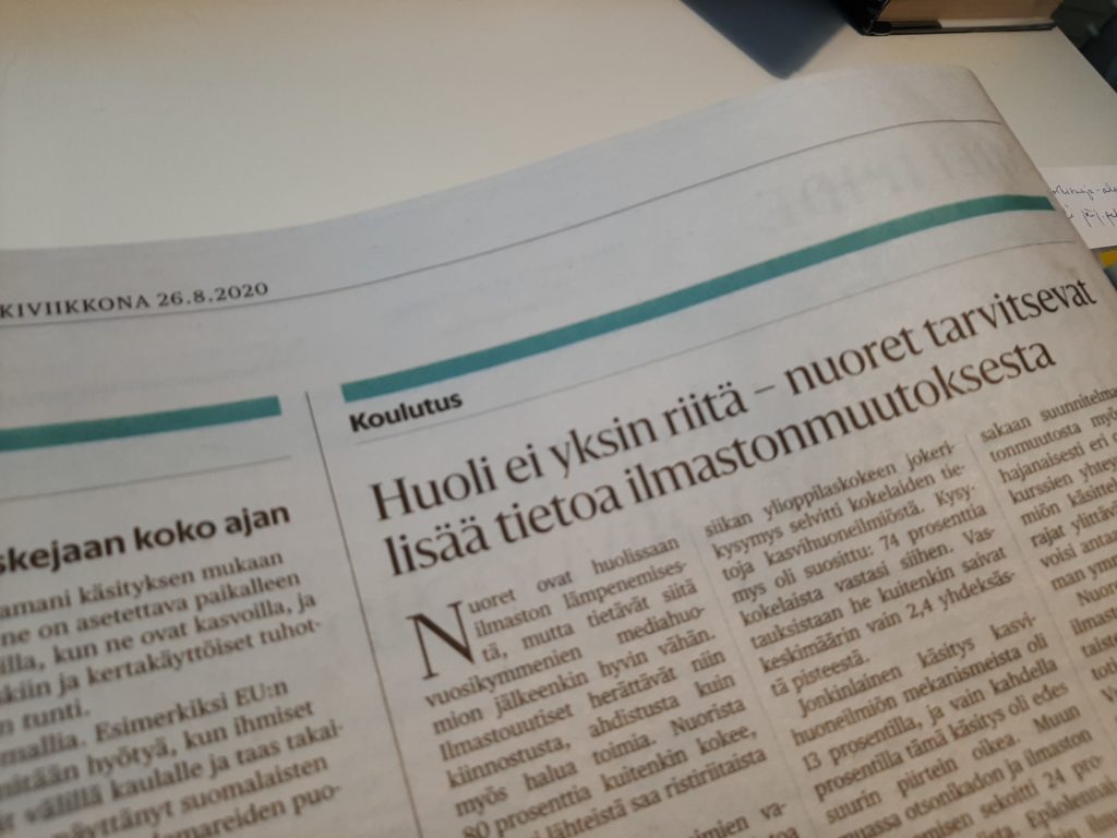 lehtileike Helsingin Sanomista 26.8.2020